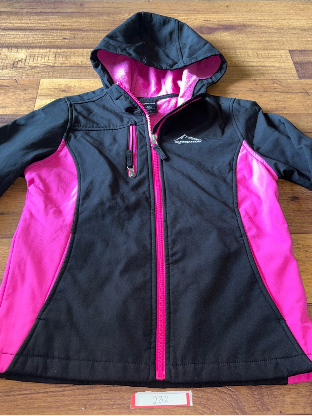 Mountain expedition girls pink soft shell fleece lined jacket EUC size LG 10/12